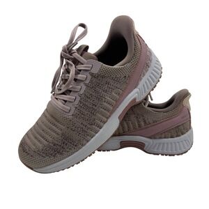 Orthofeet Women Walking Sneakers Pink Knit Wide Comfort Shoes Size 6.5 Wide
